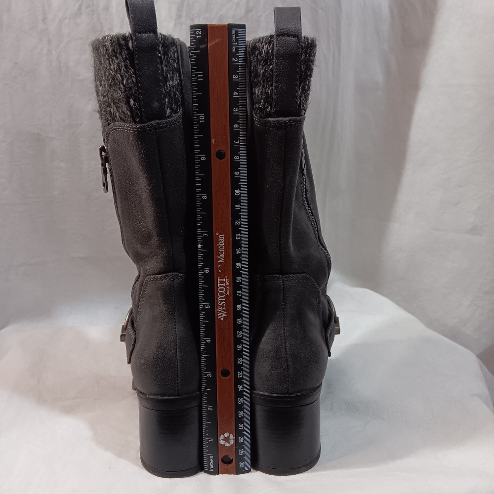 BareTraps Womens 8.5 Gray Boots Wylla Casual Round Toe Mid-Calf Sweater Collar - Picture 7 of 14